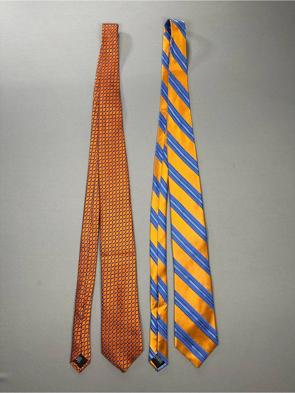 Set of 2 Nordstrom Men's Shop Silk Ties - Orange and Blue Print